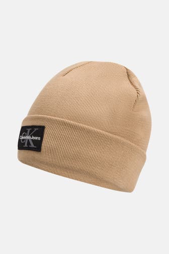 CALVIN KLEIN Strickmütze hellbraun