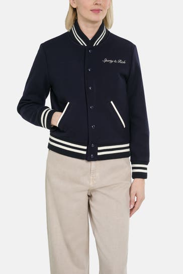 SPORTY & RICH Wollmixjacke 'Syracuse' dunkelblau