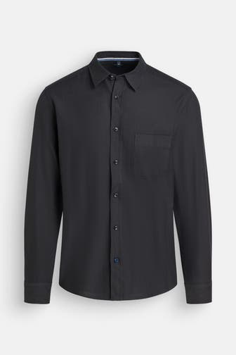 OLYMP Flanell-Hemd schwarz Regular Fit