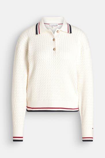TOMMY HILFIGER Strickpullover ecru