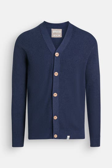 COLOURS & SONS Leinenmix-Cardigan navy