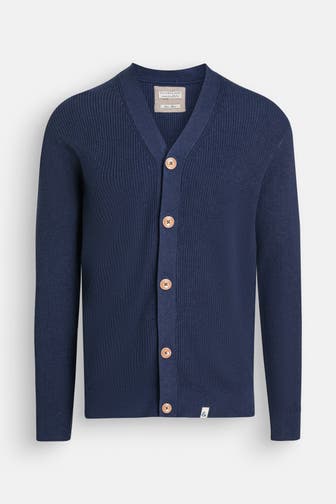 COLOURS & SONS Leinenmix-Cardigan navy