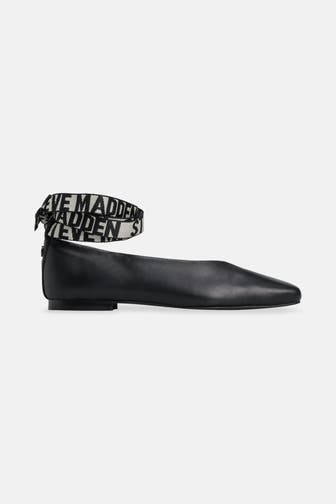 STEVE MADDEN Leder-Ballerinas schwarz