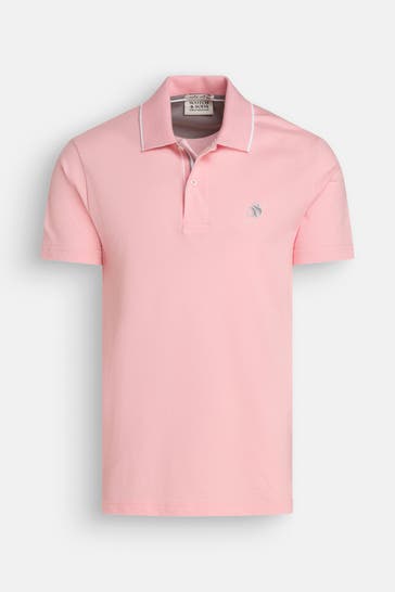 SCOTCH & SODA Polo-Shirt 'Tipped' rosa