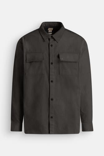 CALVIN KLEIN Cord-Overshirt dunkelbraun