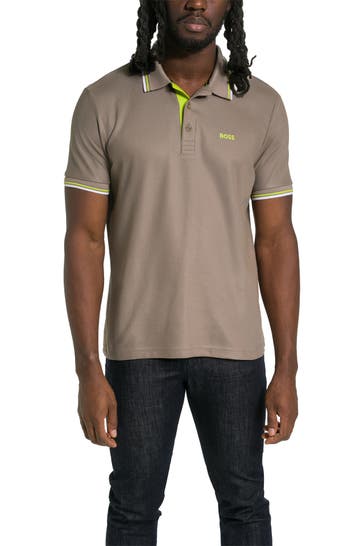 BOSS GREEN Polo-Shirt 'Paddy' grüngrau