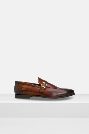 MELVIN & HAMILTON 'Dawson' leather slippers, reddish-brown