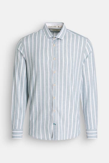 COLOURS & SONS Leinenmix-Hemd gestreift