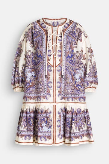 ZIMMERMANN Leinenkleid 'Ottie' gemustert