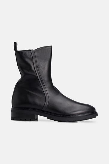 DONNA CAROLINA Lederstiefeletten 'Paige S-Line' schwarz