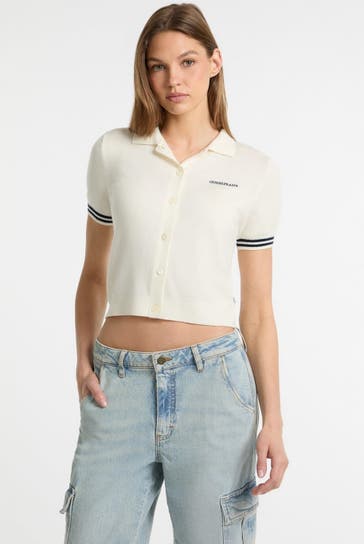 GUESS Strick-Polo ecru