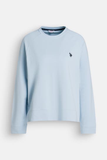 U.S. POLO ASSN. Sweatshirt 'Fleur' hellblau