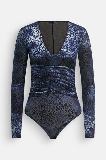 GUESS 'Belinda' patterned velvet bodysuit