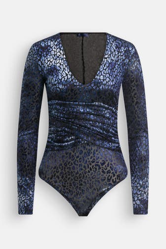 GUESS Samt-Body 'Belinda' gemustert