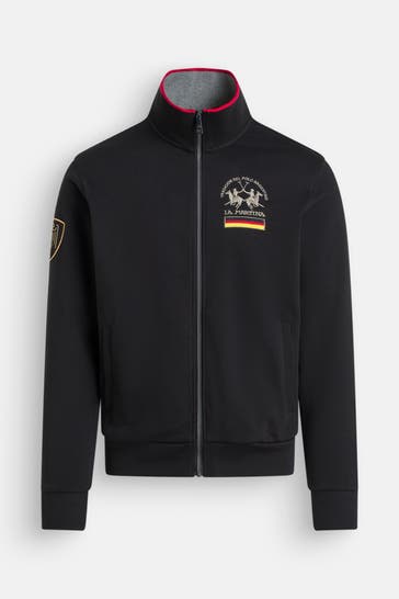 LA MARTINA Sweatjacke 'Diagon' schwarz