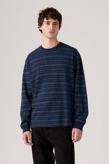 LEVI'S® Longsleeve dunkelblau gemustert