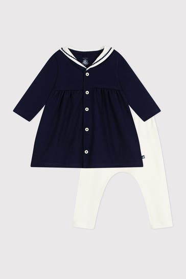 PETIT BATEAU Set: Longsleeve und Leggings mehrfarbig