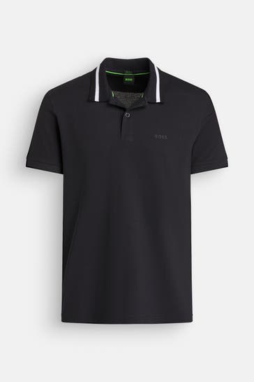 BOSS GREEN Polo-Shirt schwarz Regular Fit