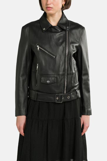 BOSS Lederjacke 'Safiyana' schwarz