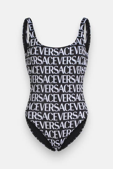 VERSACE Badeanzug schwarz gemustert