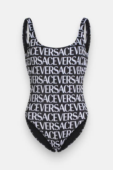 VERSACE - Badeanzug schwarz gemustert