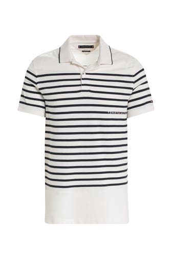 TOMMY HILFIGER Polo-Shirt weiß gestreift
