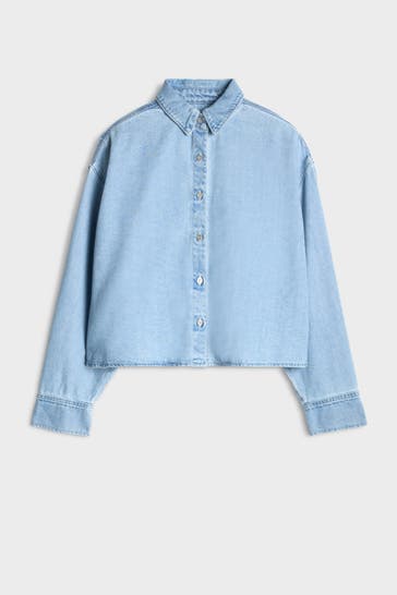 7 FOR ALL MANKIND Jeansbluse hellblau