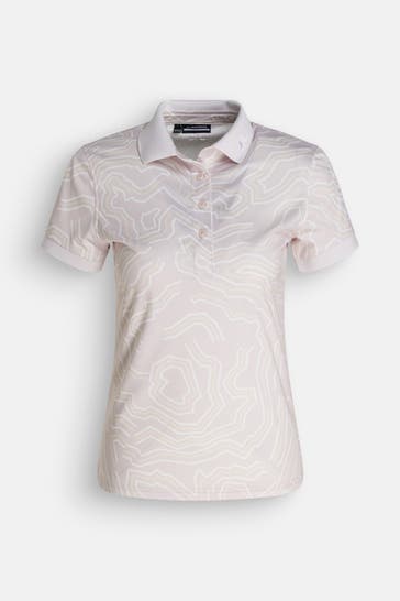 J.LINDEBERG SPORTSWEAR Funktions-Polo helllila gemustert