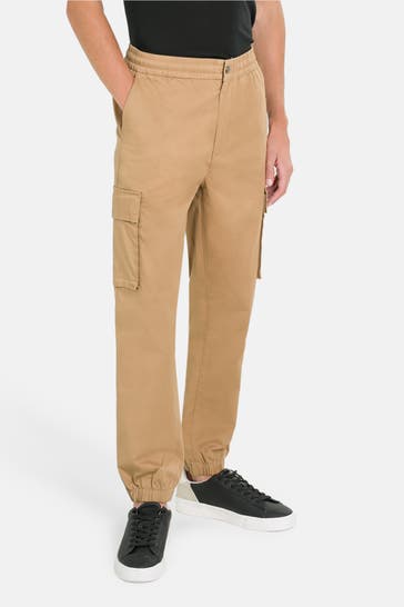 CALVIN KLEIN Cargohose hellbraun