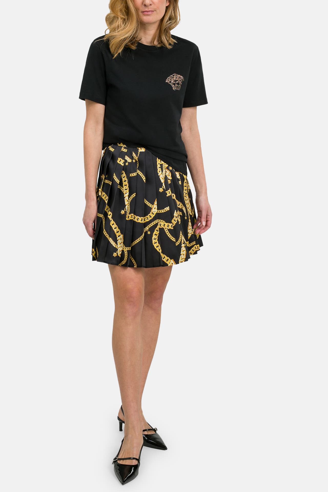 VERSACE Faltenrock zweifarbig gemustert, Bild 1