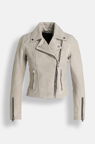 ALLSAINTS - Lederjacke greige