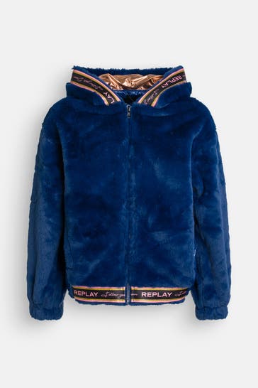 REPLAY Felljacke blau