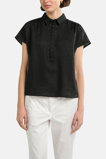 BETTY & CO Leinenbluse schwarz