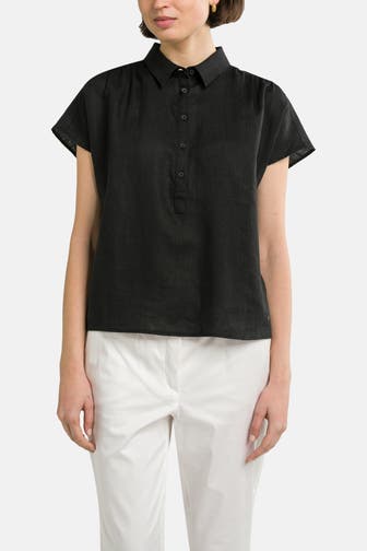 BETTY & CO Leinenbluse schwarz