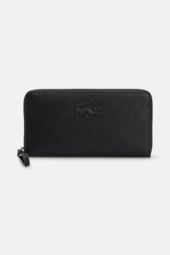 LACOSTE Ledergeldbörse schwarz