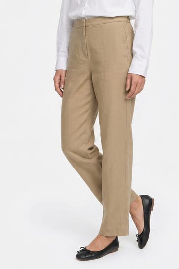 TOMMY HILFIGER Leinenmix-Hose beige