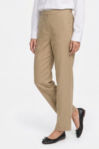 TOMMY HILFIGER Leinenmix-Hose beige