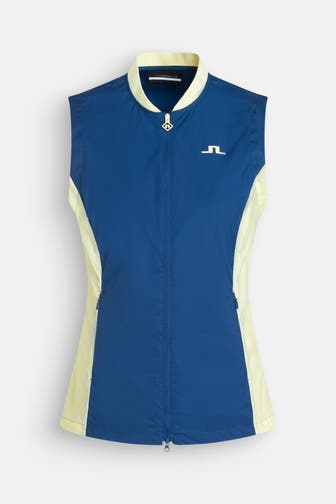 J.LINDEBERG SPORTSWEAR Weste 'Thorine' blau-gelb