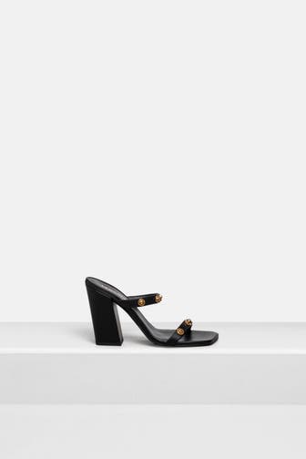 VERSACE Leder-Sandaletten schwarz