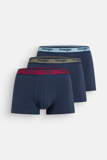 WRANGLER 3er-Pack Boxer Trunks 'Alford' dunkelblau