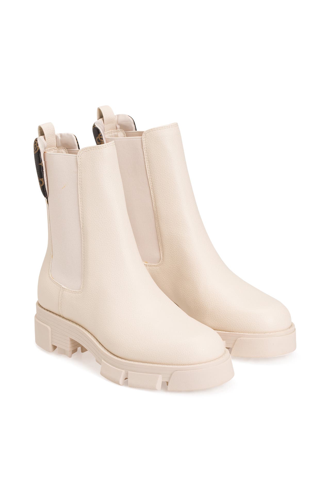 Chelsea Boots Damen Creme