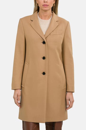 BOSS Wollmix-Mantel 'Celiya' hellbraun