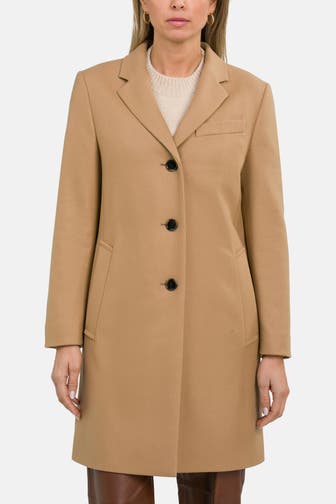 BOSS Wollmix-Mantel 'Celiya' hellbraun