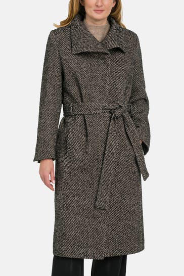 DRYKORN Wollmixmantel 'Leicester' schwarz-beige