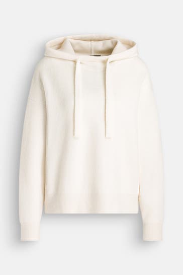 WINDSOR. Strick-Hoodie wollweiß