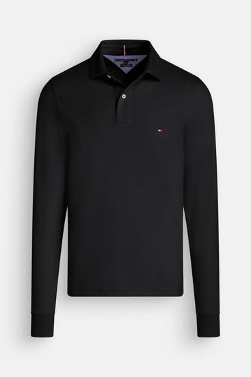 TOMMY HILFIGER - Langarm-Polo schwarz