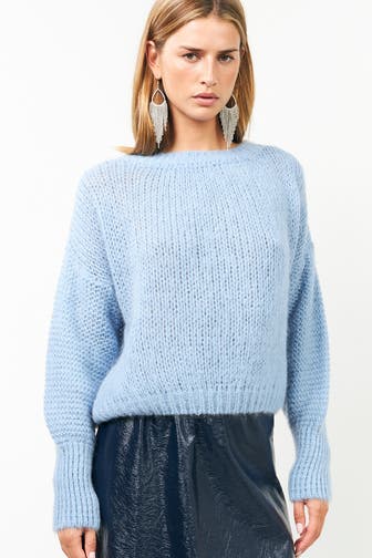 LOLLYS LAUNDRY Strickpullover 'Isolde' taubenblau