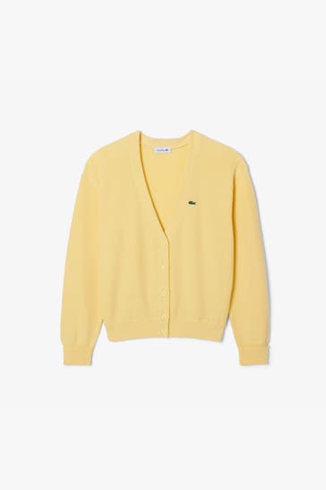 LACOSTE Strickjacke pastellgelb