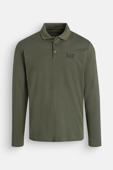 EA7 Langarm-Polo oliv