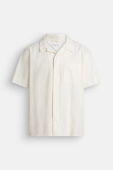 KNOWLEDGE COTTON APPAREL Kurzarmhemd ecru